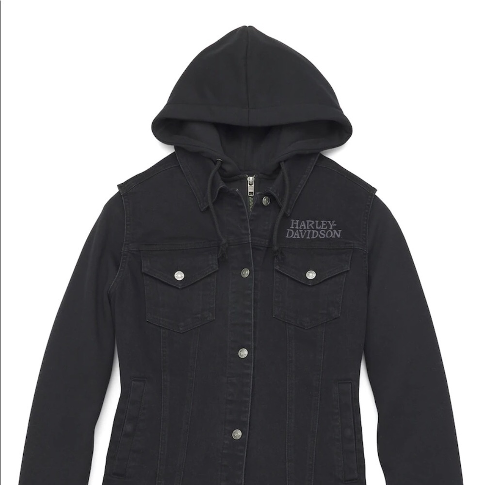 Women’s Willie G Skull 3 in 1 Hoodie Denim Vest and Zip Front Hoodie